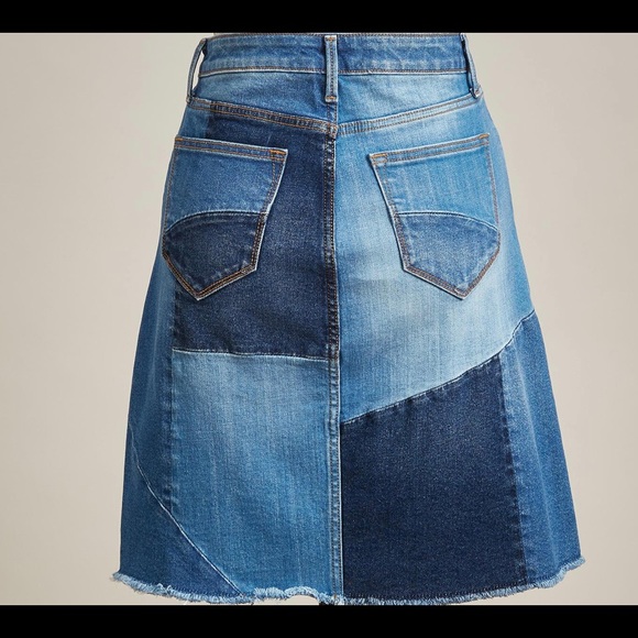 My Favorite Patchwork Jean Skirt New 